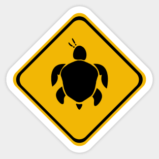 vsco girl turtle funny yellow road sign Sticker